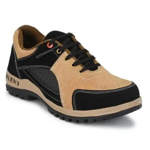 ArmaDuro AD1006 Tan Suede Leather Steel Toe Safety Shoes | Slip-Resistant Sole (Size: 9)