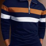 Men's Color Matching Cut & Sew T-Shirt, Casual Breathable Half Zipper Long Sleeve T-Shirt For Spring Fall Outdoor Activities