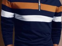 Men's Color Matching Cut & Sew T-Shirt, Casual Breathable Half Zipper Long Sleeve T-Shirt For Spring Fall Outdoor Activities