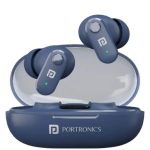 Portronics Harmonics Twins S16 In Ear Wireless TWS Earbuds with 24 Hrs Playtime, Clear Calls, Game & Music Mode, Low Latency, Bluetooth 5.3v, LED Display, Type C Fast Charging(Blue)