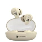Portronics Harmonics Twins S16 In Ear Wireless TWS Earbuds with 24 Hrs Playtime, Clear Calls, Game & Music Mode, Low Latency, Bluetooth 5.3v, LED Display, Type C Fast Charging(Beige)