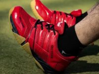 B-TUF Badminton Shoes Non Marking sole Ideal for Table Tennis Squash Volleyball Outdoor Running Sports (SHUTTLER ; RED)