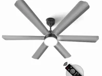 Longway Luminair 1200 mm 6 Blade ceiling fan Anti Dust Decorative with Remote control ,BLDC,5 Star, Led light Gray color with 5 year warranty