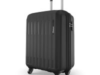 Safari Genius Alley Cabin Trolley Bag, Hard Case Polypropylene, 4 Spinner Wheels, 360 Degree Wheeling Carry on Luggage, Suitcase for Travel, Black, 55cm