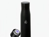 ibotel Smart Water Bottle | 750mL | UV-C Self-Cleaning, Temperature Display, Hydration Reminder | 316 Medical Grade Stainless Steel | BPA-Free | Keeps Water Cold 24H/Hot 12H (Shadow Black)